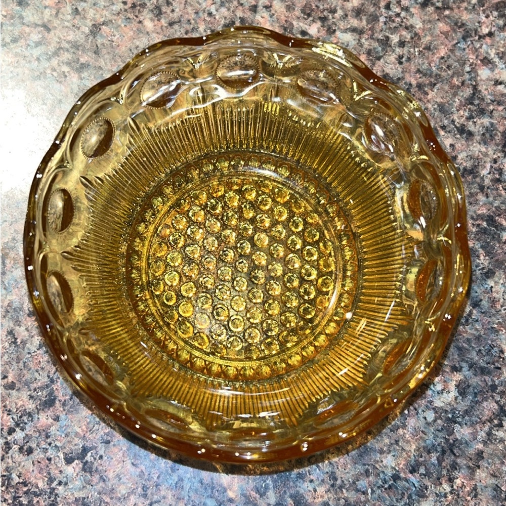 Vintage Bartlett Collins Amber Glass Bowl